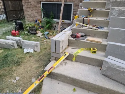 South Loop front steps limestone rebuild, Chicago — photo 12