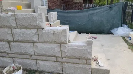South Loop front steps limestone rebuild, Chicago — photo 13