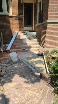 South Loop front steps limestone rebuild, Chicago — photo 9