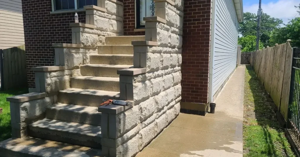 Restoration of Stone Front Steps