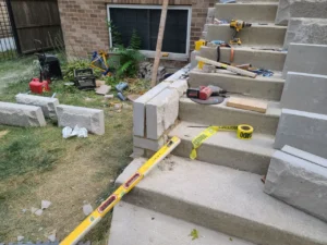 South Loop front steps limestone rebuild, Chicago — photo 12