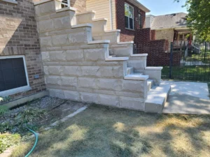 South Loop front steps limestone rebuild, Chicago — photo 15