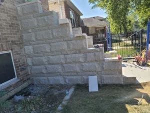 South Loop front steps limestone rebuild, Chicago — photo 17