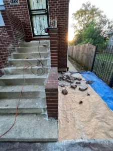 South Loop front steps limestone rebuild, Chicago — photo 20
