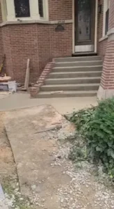 Video: South Loop front steps limestone rebuild, Chicago