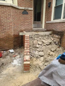South Loop front steps limestone rebuild, Chicago — photo 4