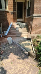 South Loop front steps limestone rebuild, Chicago — photo 9